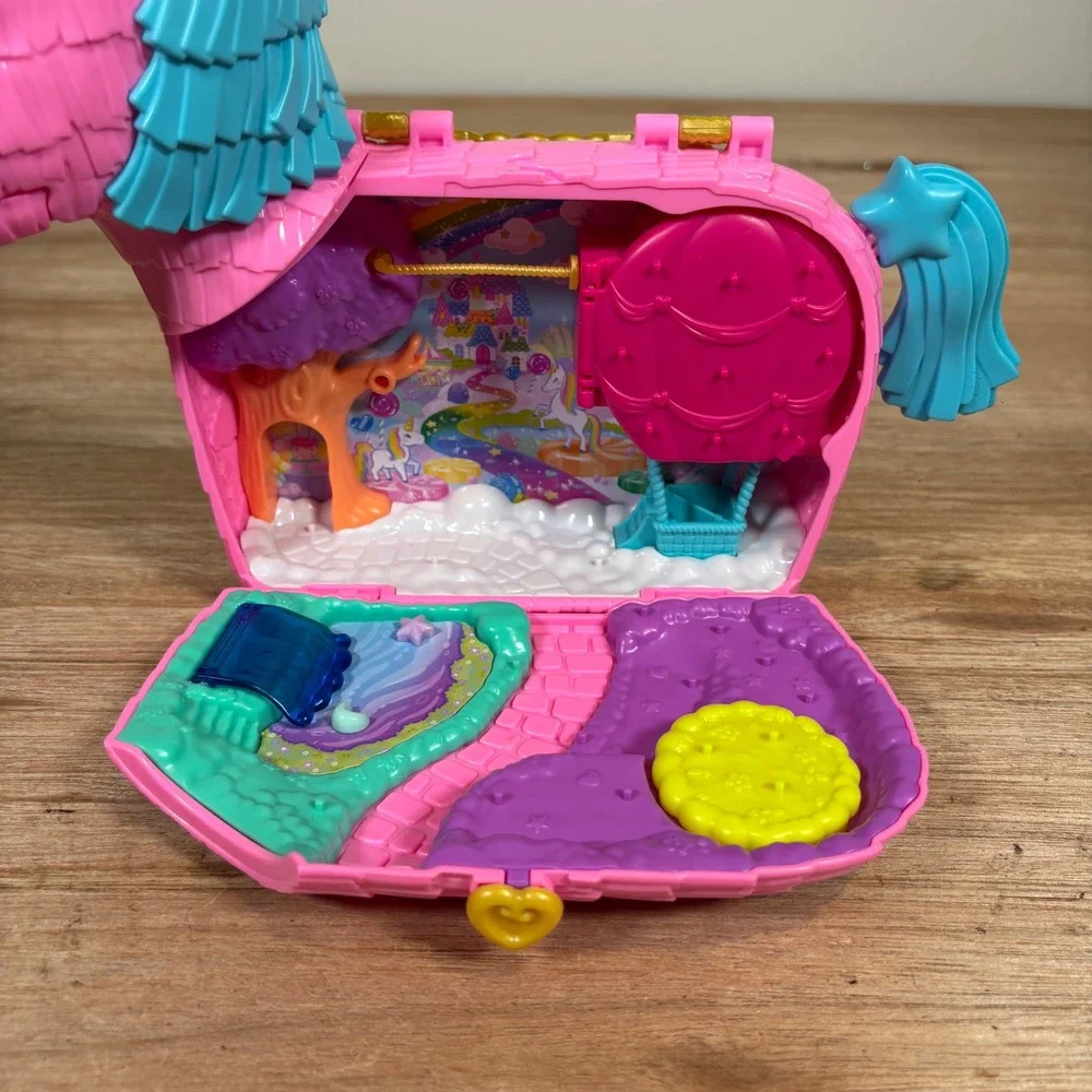 Polly Pocket Unicorn Party Playset Pink Piñata Compact Toy GKL24